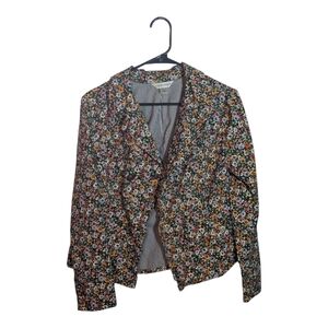 Floral Blazer with Striped Lining